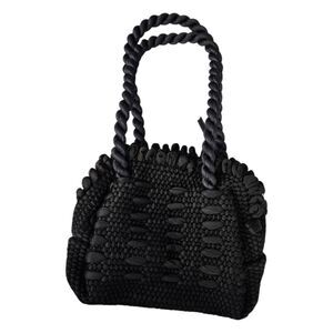 Black Woven Mini Purse Granny Bag
